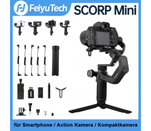 Feiyu SCORP Mini Alles in einem 3-Achse Handheld Gimbal Stabilisator für Smartphone / Spiegellose Action Kamera Gopro 9 10 / Kompaktkamera