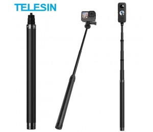 TELESIN 116cm Carbon Fiber Einbeinstativ Selfie Stick Erweiterbar Mit 1/4 Schraube Für GoPro Hero 10 9 8 7 6 insta360 Osmo Action Kamera