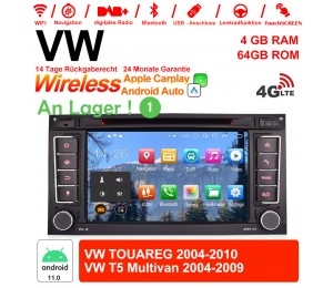 7 Zoll Android 11.0 4G LTE Autoradio / Multimedia 4GB RAM 64GB ROM Für VW TOUAREG 2004-2010,VW T5 Multivan 2004-2009 Built-in Carplay / Android Auto