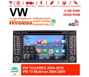 7 Zoll Android 11.0 4G LTE Autoradio / Multimedia 4GB RAM 64GB ROM Für VW TOUAREG 2004-2010,VW T5 Multivan 2004-2009 Built-in Carplay / Android Auto