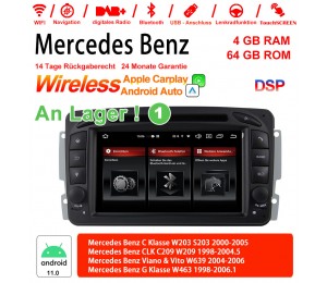 7 Zoll Android 10.0  Autoradio / Multimedia 4GB RAM 64GB ROM Für Benz C-klasse W203 W209 G-klasse W463 Eine Klasse W168 Vito Built-in CarPlay / Android Auto