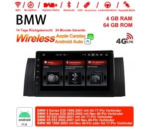 9 Zoll Android 11.0 Autoradio / Multimedia 4GB RAM 64GB ROM Für BMW X5 E53 M5 E39 Built-in Carplay / Android Auto