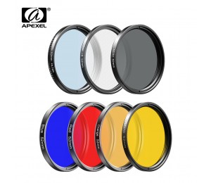 APEXEL Alle in alle objektiv Kit 0.45x breit + 52mm UV Volle Blau Rot Filter + CPL ND + stern Filter für Nikon Canon Sony iPhone alle handys