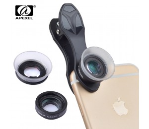 APEXEL Neue 2in 1 makro objektiv 12x/24x super makro objektiv detechable universal clip objektiv für Xiaomi ios android alle smartphone