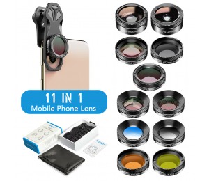 APEXEL 11 in 1 Telefon kamera Objektiv Kit fisheye objektiv Volle Colorgrad Filter CPL ND Sterne Filter für iPhone xiaomi alle Smartphone