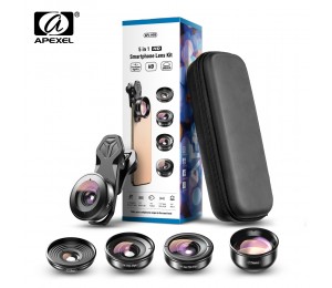 APEXEL 5 in 1 Professionelle Kamera telefon objektiv kit 4K HD Weit makro Teleskop super Fisheye Objektiv für iPhone samsung alle smartphone