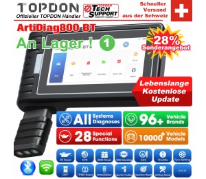 Topdon ArtiDiag800 BT Auto Diagnose Werkzeug OBDII 2 Code Reader Wireless BT Scanner mit Voller Systeme Diagnosen für 10000 + modelle