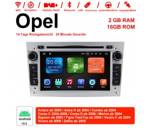 2din Android 10.0 Octa-core 2GB RAM 16GB ROM Autoradio Für Opel Astra Vectra Antara Zafira Corsa GPS Navigation Radio Farbe Silber