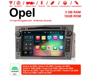 2din Android 10.0 Octa-core 2GB RAM 16GB ROM Autoradio Für Opel Astra Vectra Antara Zafira Corsa GPS Navigation Radio Farbe Grau