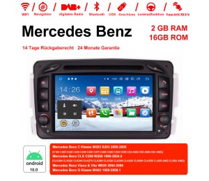 Android 10.0 Quad-Core 2 GB RAM 16GB AutoRadio für Benz W203 W209 W168