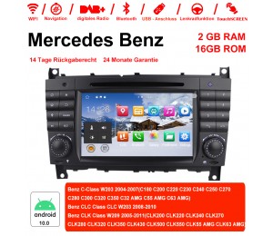 7 Zoll Android 10.0 Autoradio / Multimedia 2GB RAM 16GB ROM Für Benz C-klasse W203 2004-2007 Clk W209 2005 A-w168 1998 2002 Clk-c209