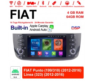 6.2 Zoll Android 10.0 Autoradio / Multimedia 4GB RAM 64GB ROM Für FIAT Punto Linea Mit WiFi NAVI Bluetooth USB Built-in Carplay / Android Auto