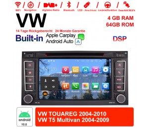 7 Zoll Android 10.0 Autoradio/Multimedia 4GB RAM 64GB ROM Für VW TOUAREG 2004-2011,VW T5 Multivan 2004-2009 mit WiFi Navi USB Built-in Carplay / Android Auto