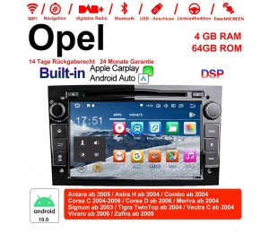 7 Zoll Android 10.0 Autoradio / Multimedia 4GB RAM 64GB ROM Für Opel Astra Vectra Antara Zafira Corsa MIT dem verbauten DSP ( Digital Sound Prozessor )  und Bluetooth 5.0 Schwarz Built-in Carplay / Android Auto