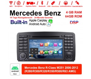 7 Zoll Android 10.0  Autoradio / Multimedia 4GB RAM 64GB ROM Für Benz R-Class W251 2006-2012 Built-in Carplay / Android Auto