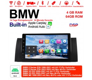 9 Zoll Android 10.0  Autoradio / Multimedia 4GB RAM 64GB ROM Für BMW X5 E53 M5 E39 Built-in CarPlay / Android Auto