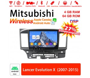 10Zoll Android 10.0 Autoradio / Multimedia 4GB RAM 64GB ROM Für Mitsubishi Lancer 2007-2015 Mit DSP Built-in Carplay Android Auto
