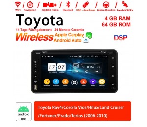 6.95 Zoll Android 10.0 Autoradio / Multimedia 4GB RAM 64GB ROM Für Toyota Rav4/Corolla Vios/Hilux/Land Cruiser /Fortuner/Prado/Terios