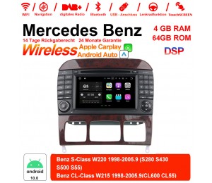 7 Zoll Android 12.0 Autoradio / Multimedia 4GB RAM 64GB ROM Für Benz W220 W215 Built-in Carplay / Android Auto