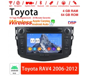 7 Zoll Android 10.0 Autoradio/Multimedia 4GB RAM 64GB ROM Für Toyota RAV4 2006-2012 Built-in Carplay / Android Auto