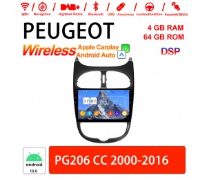 9 Zoll Android 10.0 Autoradio / Multimedia 4GB RAM 64GB ROM Für Peugeot 206 CC