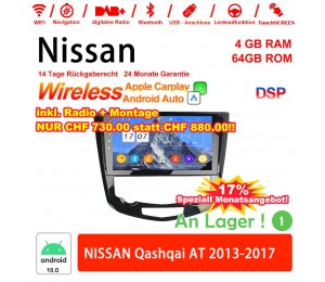 10.1 Zoll Android 10.0 Autoradio / Multimedia 4GB RAM 64GB ROM Für NISSAN Qashqai AT 2013-2017 Built-in Carplay / Android Auto