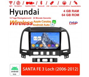 9 Zoll Android 12.0 Autoradio / Multimedia 4GB RAM 64GB ROM Für Hyundai SANTA FE 3 Loch 2006-2012 Mit WiFi NAVI Bluetooth USB