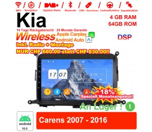 9 Zoll Android 10.0 Autoradio / Multimedia 4GB RAM 64GB ROM Für Kia Carens 2007 - 2016 Mit WiFi NAVI Bluetooth USB