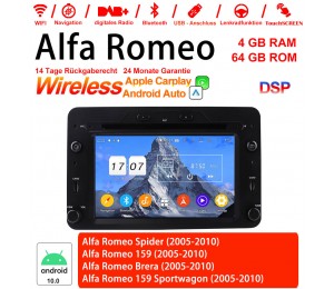 6.2 Zoll Android 10.0 Autoradio/Multimedia 4GB RAM 64GB ROM Für Alfa Romeo Spider 159 Brera 159 Sportwagon Built-in Carplay / Android Auto