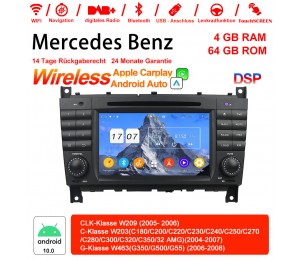 7 Zoll Android 12.0 Autoradio / Multimedia 4GB RAM 64GB ROM für Benz CLK-Klasse W209/C-Klasse W203/G-Klasse W463 Built-in Carplay / Android Auto