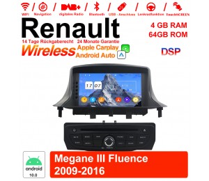 7 Zoll Android 12.0 Autoradio / Multimedia 4GB RAM 64GB ROM Für RENAULT Megane III Fluence 2009-2016 Mit WiFi NAVI Bluetooth USB Built-in CarPlay