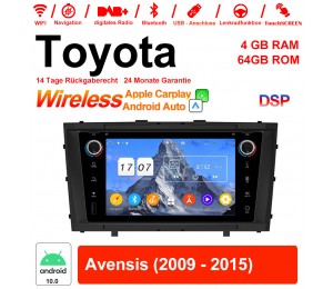 7 Zoll Android 10.0 Autoradio / Multimedia 4GB RAM 64GB ROM Für Toyota Avensis 2009 - 2015 Mit WiFi NAVI Bluetooth USB