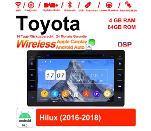 8 Zoll Android 10.0 Autoradio / Multimedia 4GB RAM 64GB ROM Für Toyota Hilux 2016-2018 Mit WiFi NAVI Bluetooth USB