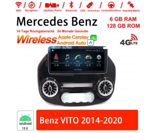 12.3 Zoll Qualcomm Snapdragon 665 8 Core Android 12 4G LTE Autoradio / Multimedia Für Benz VITO 2014-2020 Built-in CarPlay/Android Auto