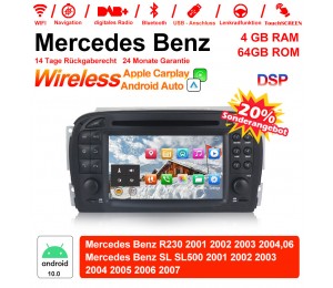 7 Zoll Android 10.0 Autoradio / Multimedia 4GB RAM 64GB ROM Für Mercedes Benz SL R230 SL500 2001-2007 Mit WiFi NAVI Bluetooth USB
