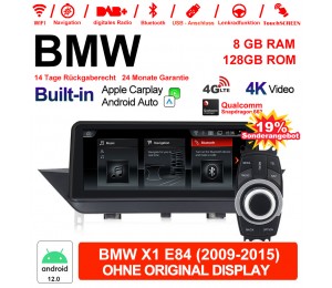 10.25 Zoll Qualcomm Snapdragon 665 8 Core Android 12.0 4G LTE Autoradio / Multimedia 6GB RAM 128GB ROM USB WiFi Navi Carplay Für BMW X1 E84 (2009-2015)