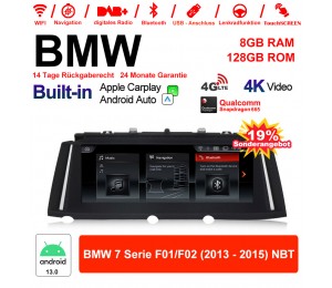 10.25 Zoll Qualcomm Snapdragon 665 8 Core Android 13.0 4G LTE Autoradio / Multimedia USB WiFi Navi Carplay Für BMW 7 Series F01/F02 2013-2015 NBT