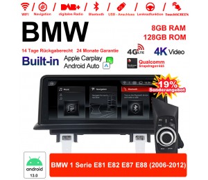 10.25 Zoll Qualcomm Snapdragon 665 8 Core Android 13.0 4G LTE Autoradio / Multimedia USB WiFi Navi Carplay Für BMW 1er E81 E82 E87 E88 (2006-2012)