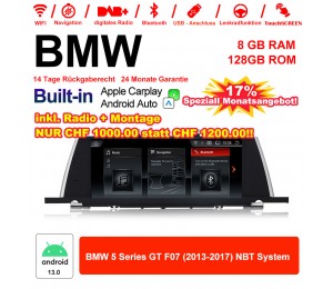 10.25 Zoll Qualcomm Snapdragon 665 8 Core Android 13.0 4G LTE Autoradio / Multimedia USB WiFi Navi Carplay Für BMW 5 Series F07 GT (2013-2017) NBT