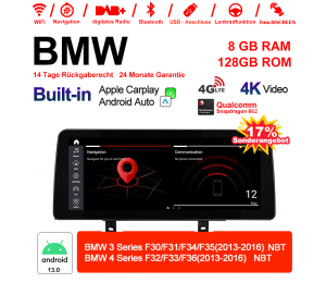 12.3 Zoll Qualcomm Snapdragon 662 8 Core Android 12.0 4G LTE Autoradio / Multimedia 6GB RAM 128GB ROM USB Carplay Für BMW 3 Series/4 Series NBT Mit WiFi