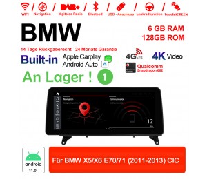 12.3 Zoll Qualcomm Snapdragon 662 8 Core Android 11.0 4G LTE Autoradio / Multimedia USB WiFi Carplay Für BMW X5/X6 E70/71 (2011-2013) CIC 