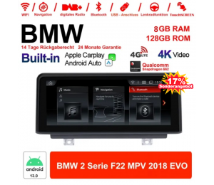 12.3 Zoll Qualcomm Snapdragon 662 8 Core Android 13.0 4G LTE Autoradio / Multimedia USB Carplay Für BMW 2 Series MPV (2018) EVO