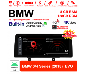 12.3 Zoll Qualcomm Snapdragon 662 8 Core Android 13.0 4G LTE Autoradio / Multimedia USB Carplay Für BMW 3/4 Series (2018) EVO Mit WiFi