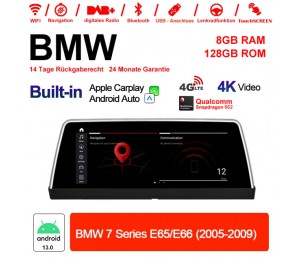 10.25 Zoll Qualcomm Snapdragon 622 8 Core Android 13.0 4G LTE Autoradio / Multimedia USB WiFi Navi Carplay Für BMW 7 Series E65/E66 (2005-2009)