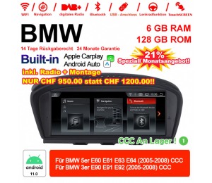 8.8 Zoll Qualcomm Snapdragon 662 8 Core Android 11.0 4G LTE Autoradio / Multimedia USB WiFi Navi Carplay Für BMW 5 Series E60 E61 E63 3 Serie E90 E91 E92 CCC