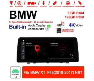 12.3 Zoll Qualcomm Snapdragon 662 8 Core Android 11.0 4G LTE Autoradio / Multimedia USB Carplay Für BMW X1 F48 (2016-2017) NBT Mit WiFi