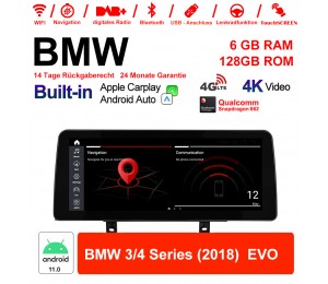 12.3 Zoll Qualcomm Snapdragon 662 8 Core Android 11.0 4G LTE Autoradio / Multimedia USB Carplay Für BMW 3/4 Series (2018) EVO Mit WiFi
