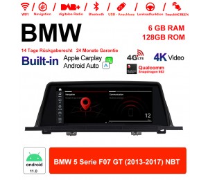 10.25 Zoll Qualcomm Snapdragon 662 8 Core Android 11.0 4G LTE Autoradio / Multimedia USB WiFi Navi Carplay Für BMW 5 Series F07 GT (2013-2017) NBT