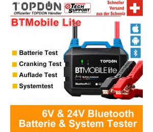TOPDON BT Mobile Lite 12V Auto Batterietester Bluetooth Batterie Monitor 100 -2000CCA Auto Ladegerät Ankurbeln Analysator
