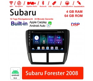 9 Zoll Android 10.0 Autoradio / Multimedia 4GB RAM 64GB ROM Für Subaru Forester 2008 Built-in Carplay